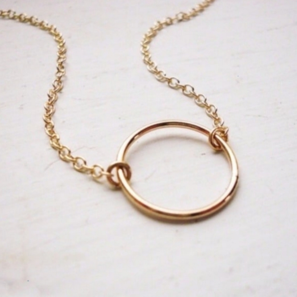 Anthropologie Karma Necklace Gold Circle Necklace
